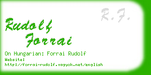 rudolf forrai business card